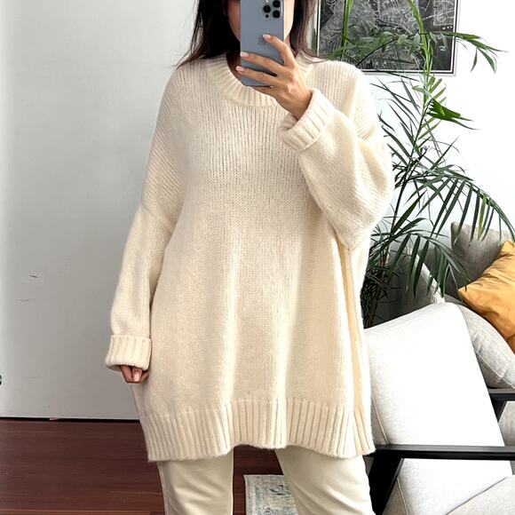 Jenni Kayne cashmere wool blend ivory white sweater size XXL - Picture 1 of 6